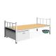 Powder Coated Sturdy Army Gray Green Color Steel Bed With Bottom Locker