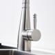 Solid Stainless Steel High Arc Kitchen Faucet Gooseneck Dual Mode Spray Head