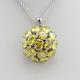 Fashion Sterling Silver Yellow Citrine Cubic Zircon Pendant Charm Necklace (FP052)