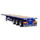 Size Optional 3 Axles Sidewall Flatbed Semi Trailer With 60 Ton Capacity