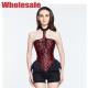 Polyester S Halter Bustier Dress Red And Black Bustier And Corset