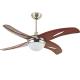 Remote Control Solid Wood Ceiling Fan 4 Blades For Living Room