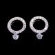 Customized Sterling Silver Round Earrings / Cubic Zirconia Bulk White Gold Earrings