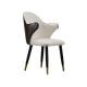 Black Leather Modern Dining Armchair Rust Treatment High Density Foam Filled