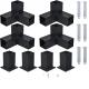 Carbon Steel 4x4 3-Way 90 Corner Extension Pergola Kit with Black or Custom Brackets