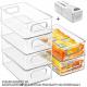 Stackable Refrigerator Organizer Bins, 6 Pack Clear Kitchen Organizer Container Bins With Handles