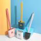 Cute Multi Color Houseware Plastic Products Silicone Toilet Brush With Holder