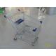 100L Low Tray Supermarket Shopping Trolley Zinc Plated  With Blue Baby Seat
