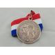 50 mm 3D Engraved Ribbon Medals , Triathlon Souvenir Medal With Neck Ribbon
