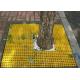 Molded Fiberglass Plastic Floor Grating For Tree Yellow Color SGS Approval