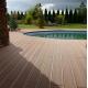 Water-resistant Smooth WPC Decking Flooring Skidproof Brown For Pool