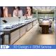 High End Stainless Steel Frame Jewelry Display Counter with Glass