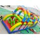 12 m Colorful Rainbow Printed Inflatable Obstacle Games Passing Courses PVC