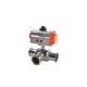 Stainless Steel Sanitary Control Valves , Pneumatic Actuated Ball Valve Welded Connection Type
