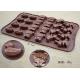 Silicone Material Chocolate Mold Trays With Animal Shape 22.7 * 13.9 * 1.5cm