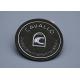 Microfiber Material Embossed Patches With Custom Silver Logo