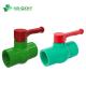 OEM Laser Marking Red Handle PVC Plastic Ball Valve with Water Media in Bangladesh