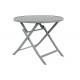 Grey Round Folding Outdoor Table With Glass Desktop For Party Events Wedding