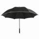 Black RPET Windproof Golf Umbrellas Reflective Perimeter Tape For Safety