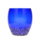 Solid Cobalt Blue Whisky Tumbler Glass With Golden Stone
