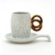 3oz Creative Tea Coffee Cup And Saucer Ceramic With 3d Handle Ceramic Tea Cup Set