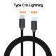 18W 20W Type C To Lightning Cable Nylon Braided Mobile Data Cable
