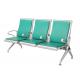 Green PU Leather SS201 Steel Airport Chair / Salon Waiting Room Chairs