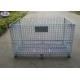 Steel Wire Mesh Pallet Cages , Galvanized Stackable Pallet Cages ISO Approved