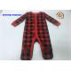 Breathable Newborn Boy Pram Suit , 100% Cotton Plaid Romper Jumpsuits And Bodysuits