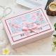 157gsm Art Paper Pink Gift Boxes With Ribbon CMYK Printing