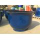 Round 60cmx37cm Blue Ceramic Outdoor Garden Pots