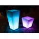 Tall Square LED Light Plant Pots Eco - Friendly PE Plastic Material For Golf Club