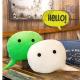 Cute Plush Toy Pillow White / Green Color Eco Friendly Message Shape