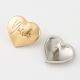Zinc Alloy Gold Color Heart Shape Custom Logo Sewing Loop Shank Button for Garment