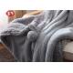 Grey Plush Throw Blanket Fuzzy Soft faux fur Blanket Microfiber with pompom for Couch Sofa Bed