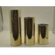 Glass Golden Tea Light Candle Holders, cylinder shape polishing candle holder