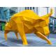 Casting Life Size Painted Bull Outdoor Fiberglass Sculpture Public Decoration