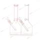 11.2 Inches Square Base Glass Bong Clear Pink 18F Joint for Smoke Tobacco Weed Herb
