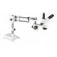 LED Microscope Double Arm Boom Stand Trinocular Stereo Zoom Microscope 3.5X 90X