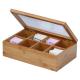 high quality removable bamboo tea bag organizer box tea with 8 set for wholesale
