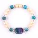 Blue Apatite Bead Stone Pink Freshwater Pearl Bracelet OEM ODM