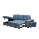 Nontoxic Corner Fabric Sleeper Couch Bed With Storage Wear Resistant