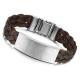 Tagor Stainless Steel Jewelry Super Fashion Silicone Leather Bracelet Bangle TYSR043