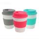 Plastic PP material mug with silicone sleeve rubber lid 350ml 400ml 450ml