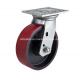 Red Color 6 TPU Plate Swivel Caster 7016-86T for Heavy Duty Caster Application