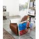 antique America flag printed leather chair with aluminium frame,#2009