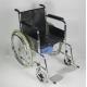 2 In 1 Folding Steel Wheelchair With Removable Seat Cushion Toilet Bowl Multipurpose Commode Chair