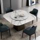 Luxe Haven Ceramic Marble Top Dining Table Unique Square Top Dining Table With Lazy Susan