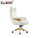 White Executive Leather Office Chair Multifunctional Mechanism