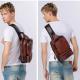 Men's PU Leather Backpack For iPad Outdoor Single Shoulder Rucksack